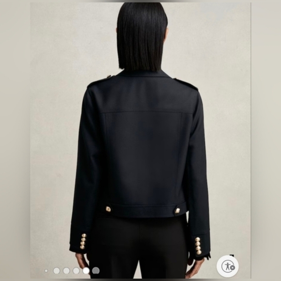 Reiss Black Jaque Cropped Jacket 6 $ 440 - Picture 4 of 8